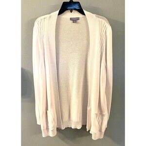 Laura Scott Petite Long White Open Front Sweater Size XL NWOT